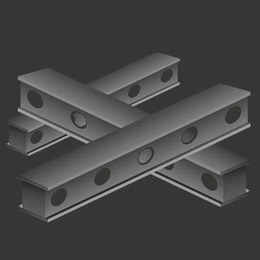 A photo of steel I-Beams.